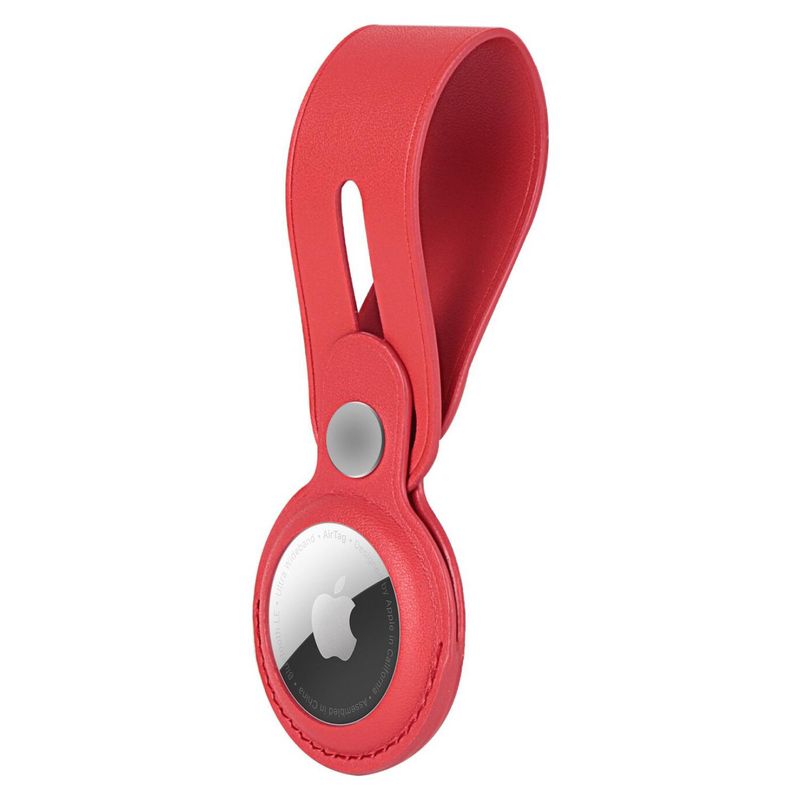 GENERICO - Funda Llavero Airtag De Piel Rojo