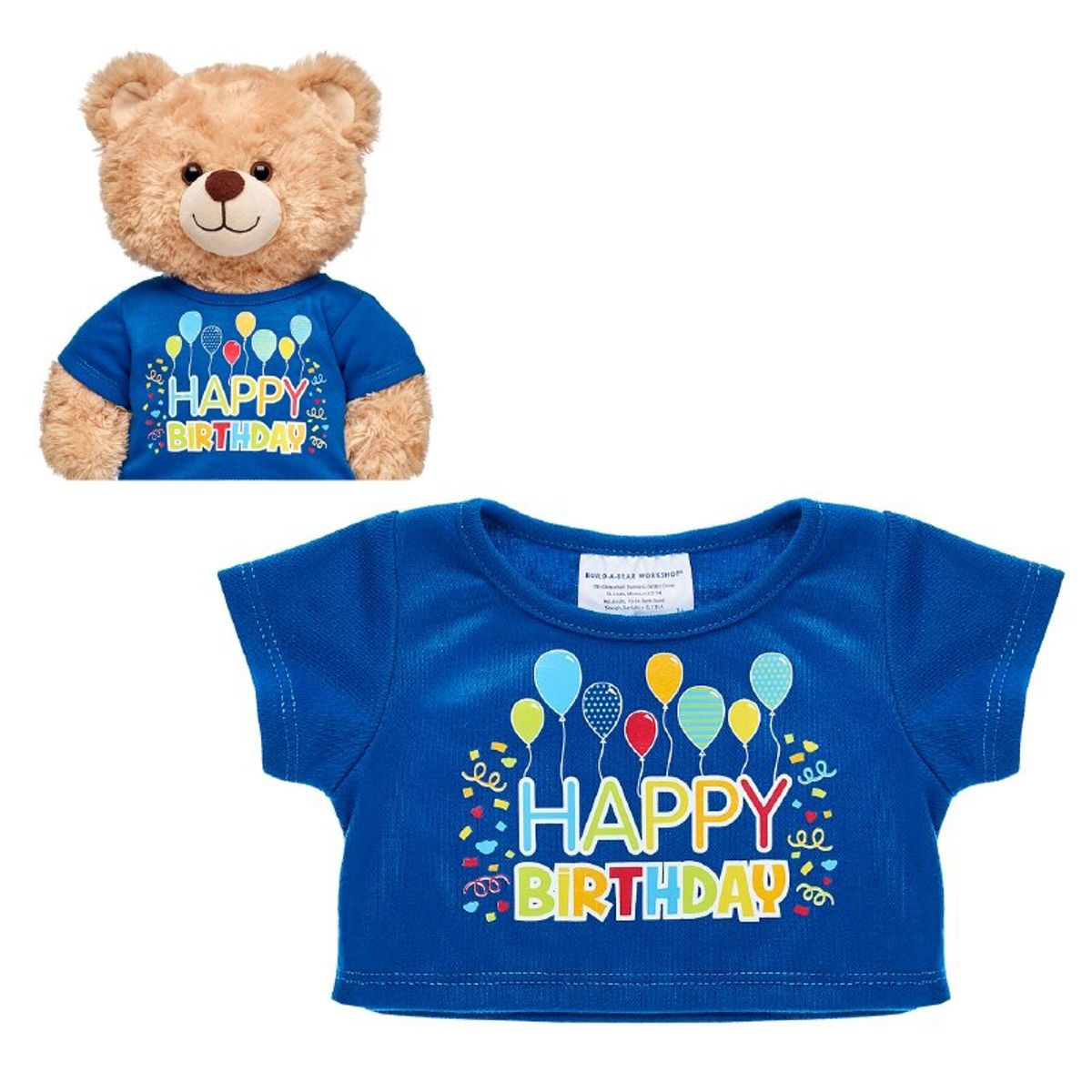 BUILD A BEAR - Polera Cumpleaños Azul Build A Bear