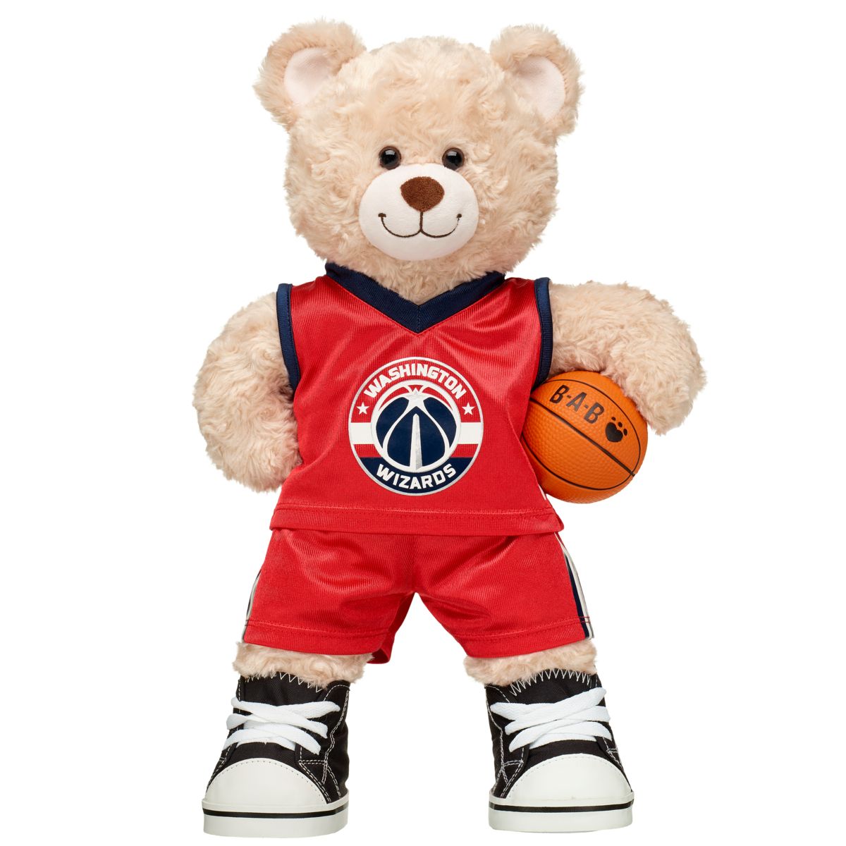 BUILD A BEAR - Pelota de felpa Build a Bear baloncesto con banda elástica