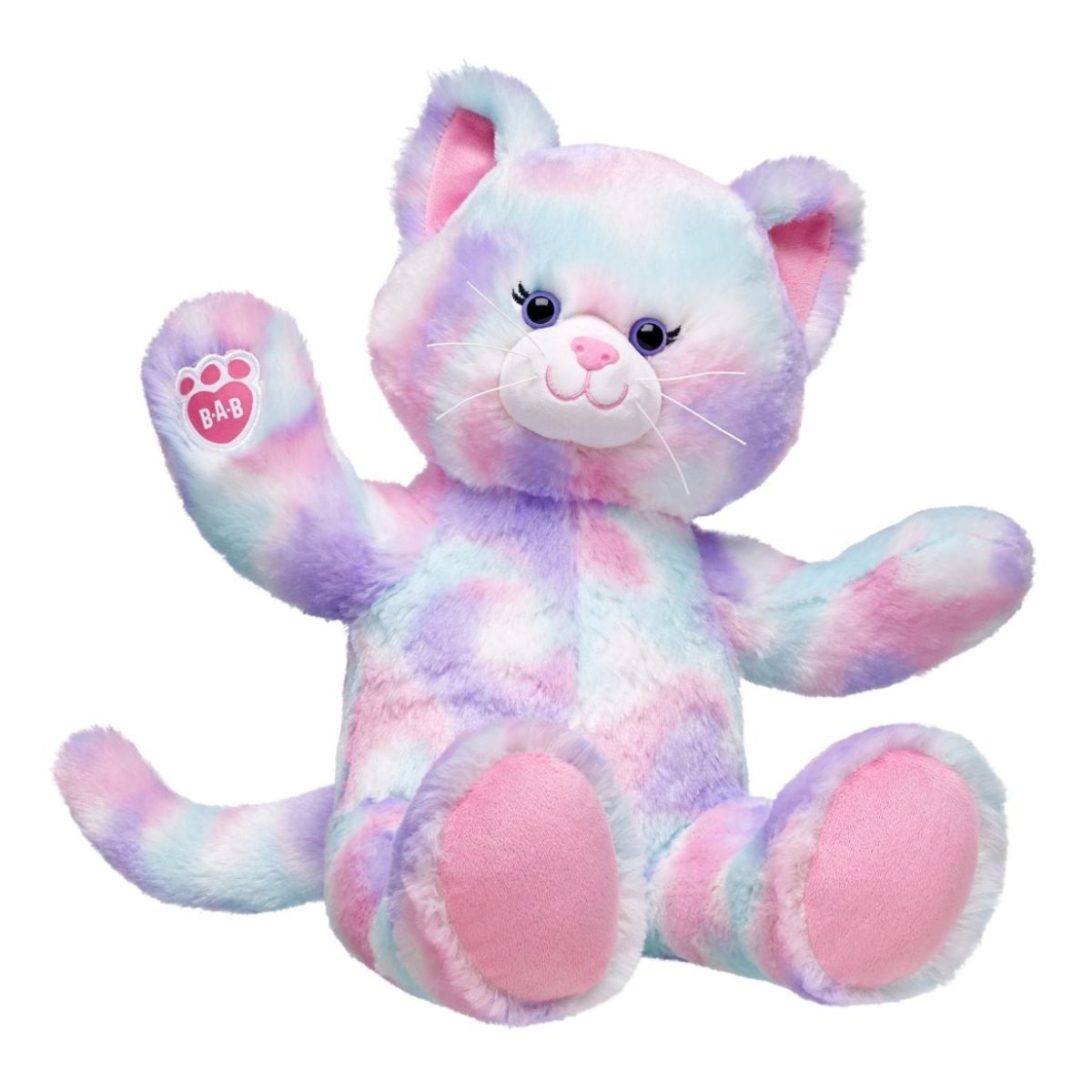 BUILD A BEAR - Peluche gatita colores pastel Build a Bear suave y divertido