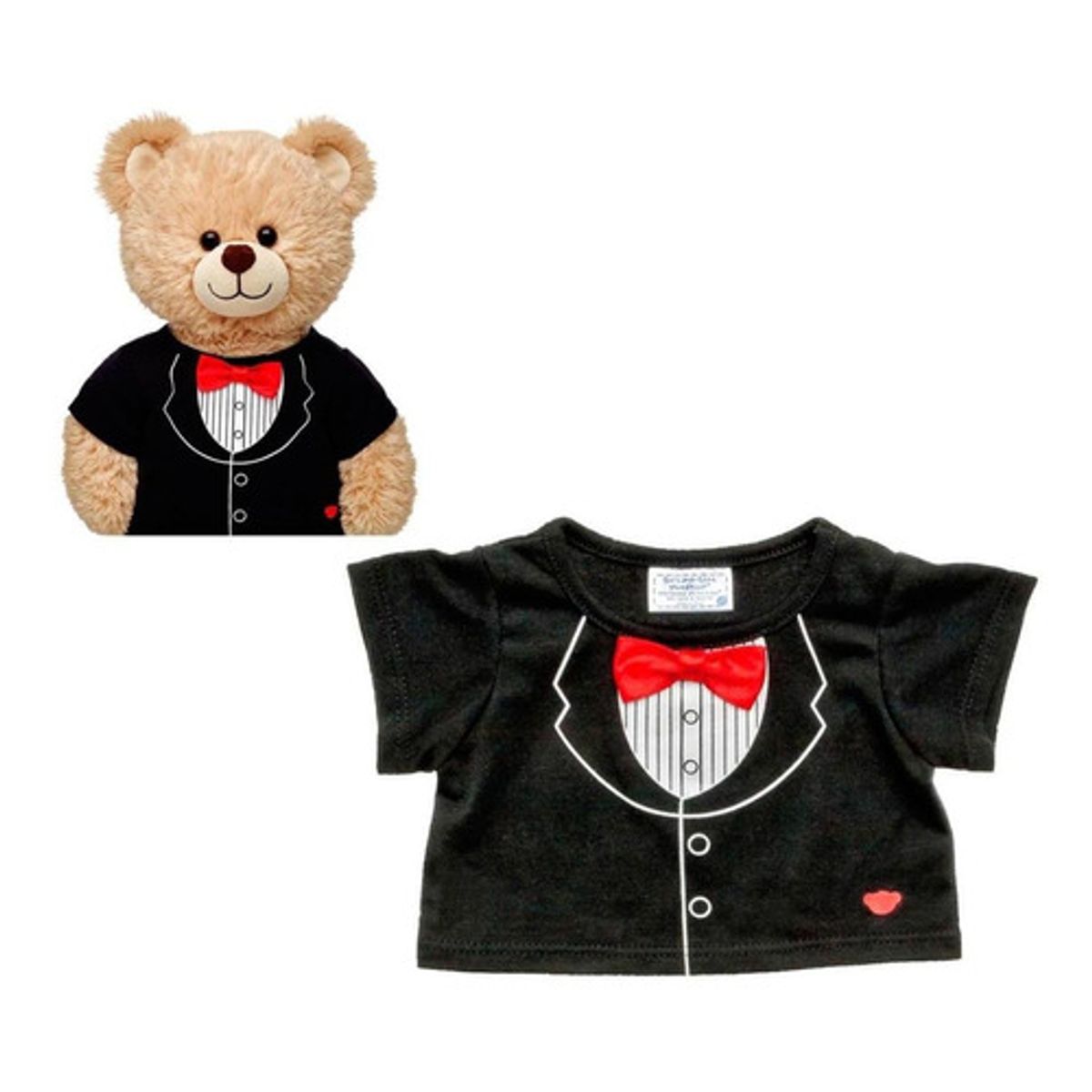 BUILD A BEAR - Polera Build a Bear esmoquin negra manga corta