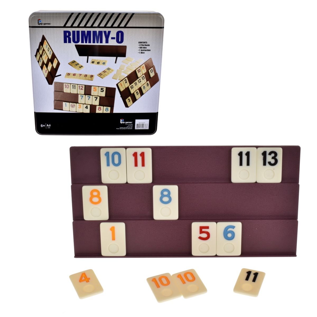 ANSALDO GAMES - Juego de mesa clásico Rummy en caja metálica