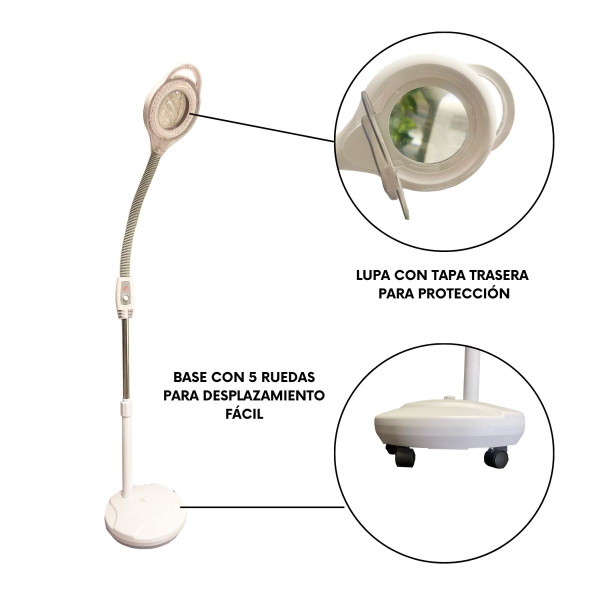 COSMETICAVAL - Lupa Led Con Pedestal O Lámpara Para Estética