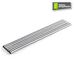 CATALAB - Set Bombilla Acero Inoxidable Recta 21,5 Cm X 4 Mm