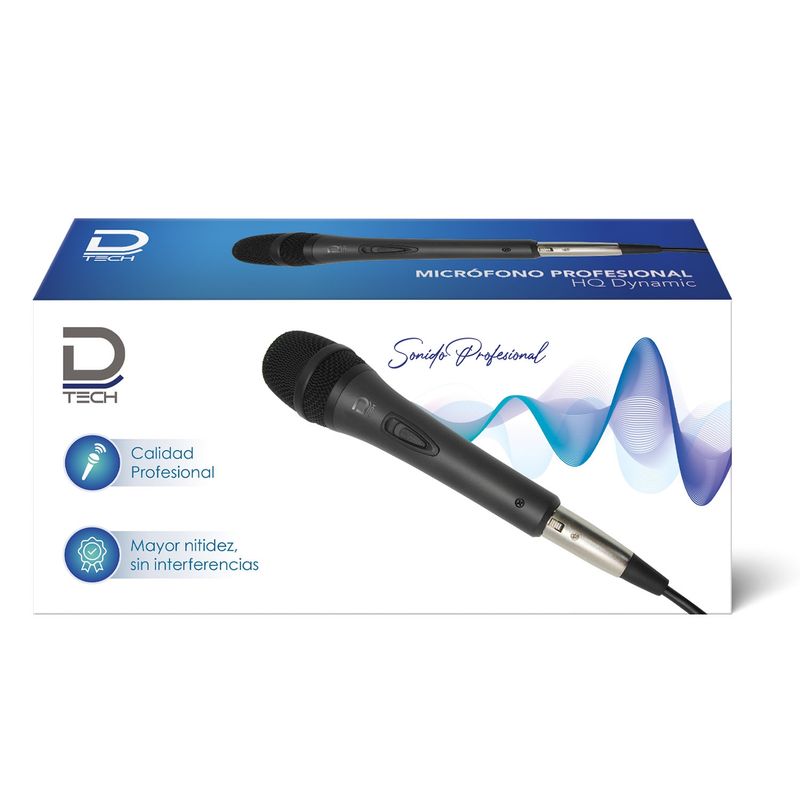 DATACOM - Micrófono Top Con Cable Negro Datacom Pronobel