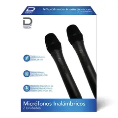 DATACOM - Microfono Inalambrico 2 Unidades Negro Pronobel