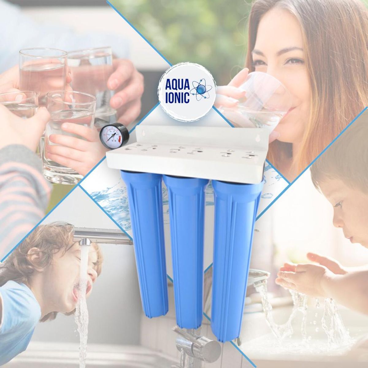 AQUA IONIC - Filtro De Agua Para Casa o Parcela Triple Filtracion 20 x 2.5