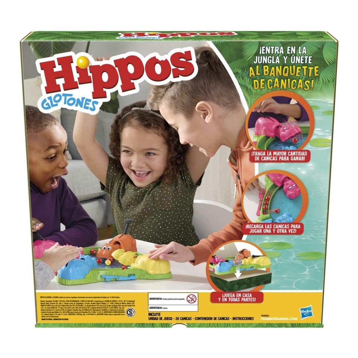 HASBRO - Hippos Glotones Hipopotamos Original - Juego Mesa - Español