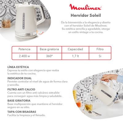 Imagen 2 del producto Hervidor Soleil Marfil 1,7L