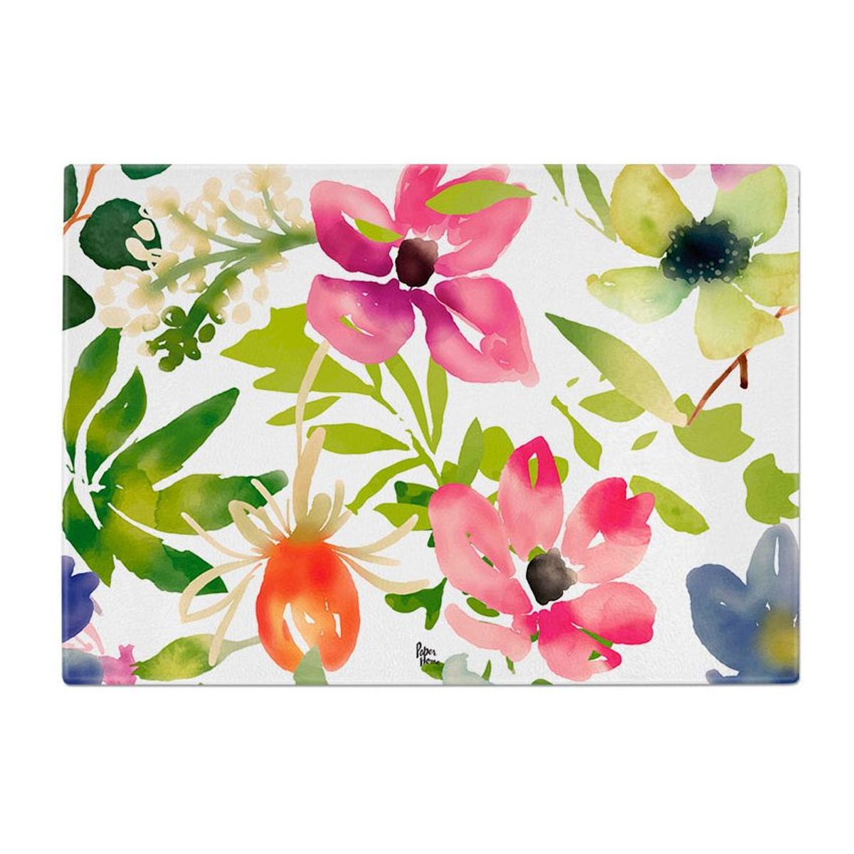 PAPER HOME - Tabla picar vidrio compacta 28 x 20 cm paper-home flores