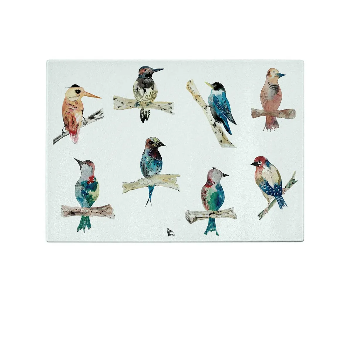 PAPER HOME - Tabla picar vidrio chica paper-home pájaros