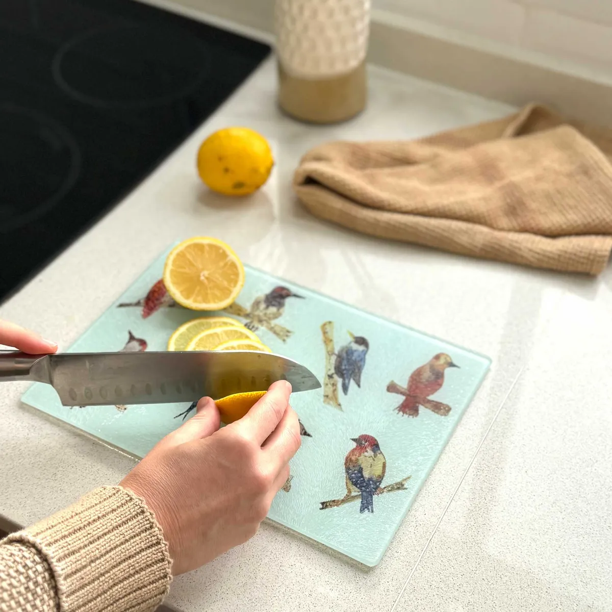 PAPER HOME - Tabla picar vidrio chica paper-home pájaros