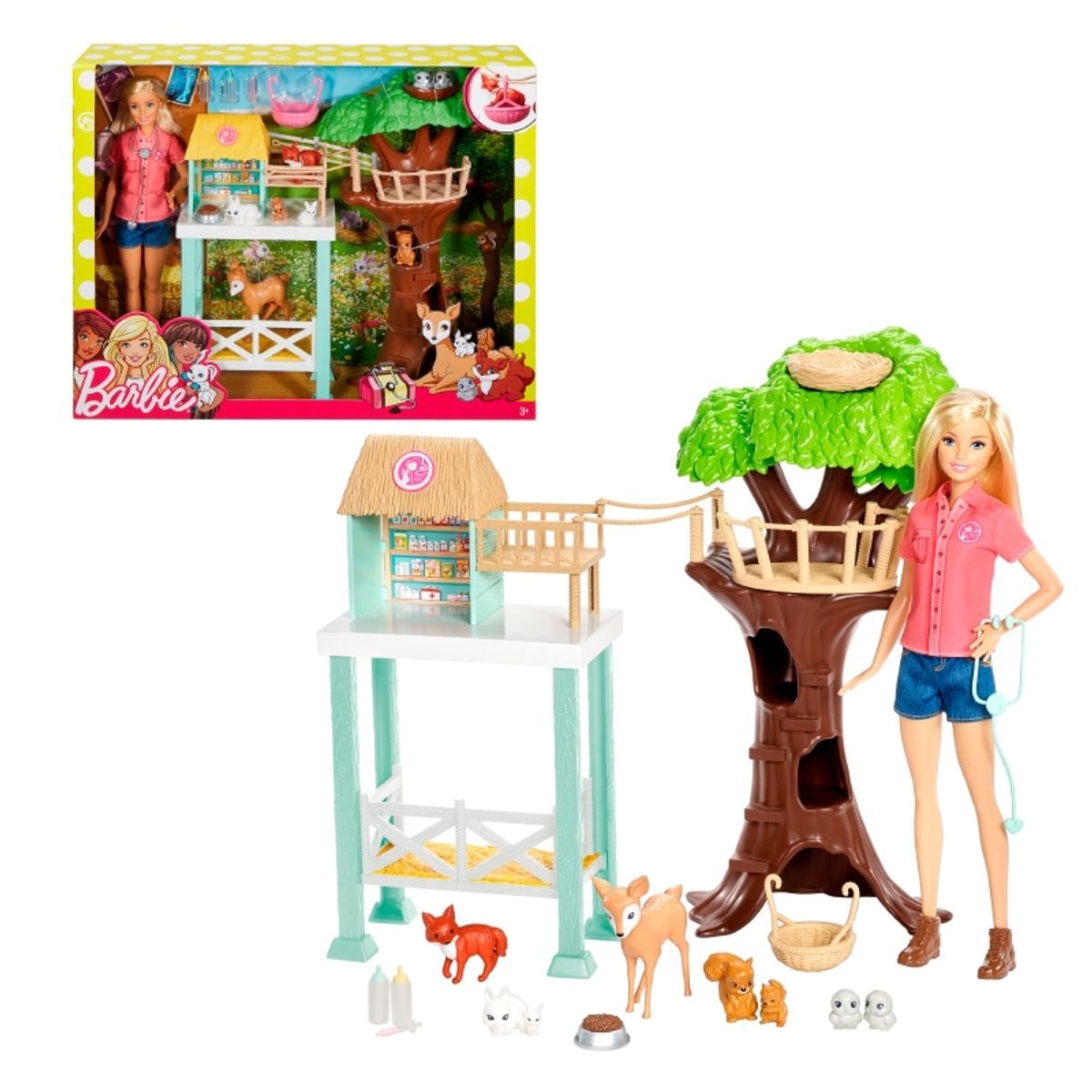 BARBIE - Muñeca Barbie rescate de animalitos con 8 animales y