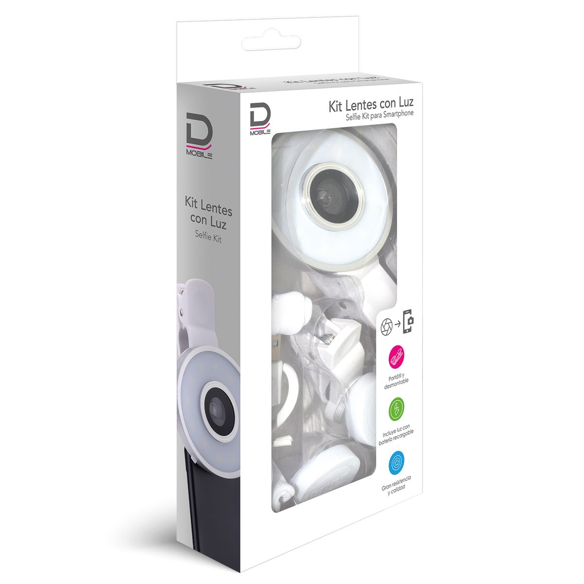 DATACOM - Kit Lentes Smartphone Con Luz Datacom