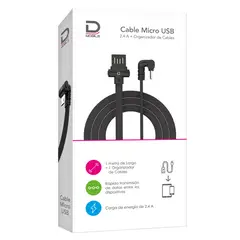 DATACOM - Cable MicroUSB 2.4A Negro 1 metro Pronobel