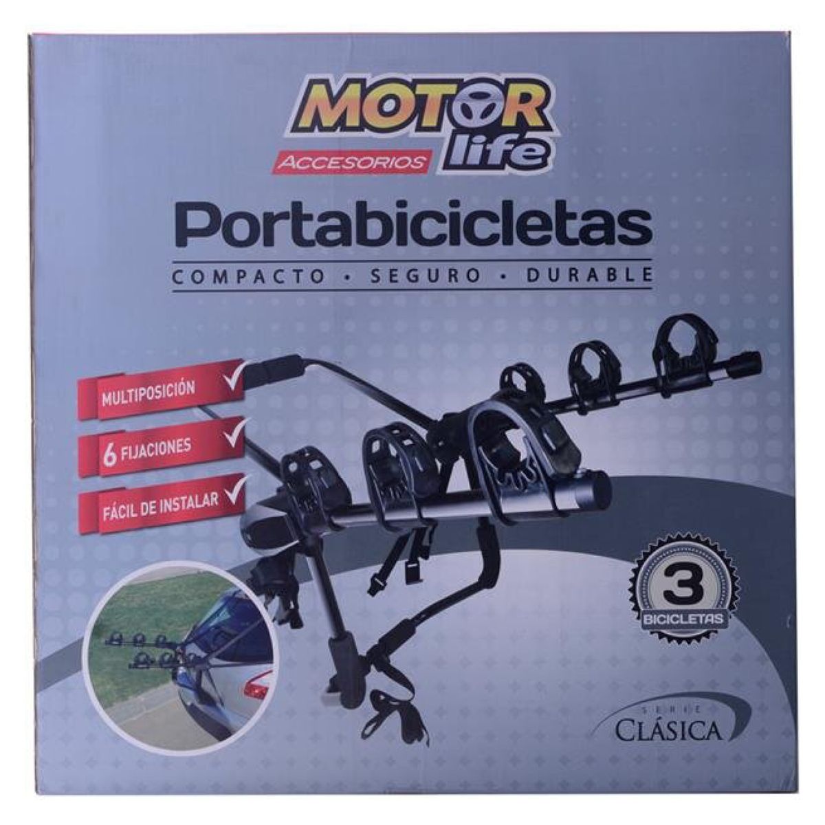 MOTORLIFE - Porta Bicicleta Capacidad 3 Bicicletas Motorlife