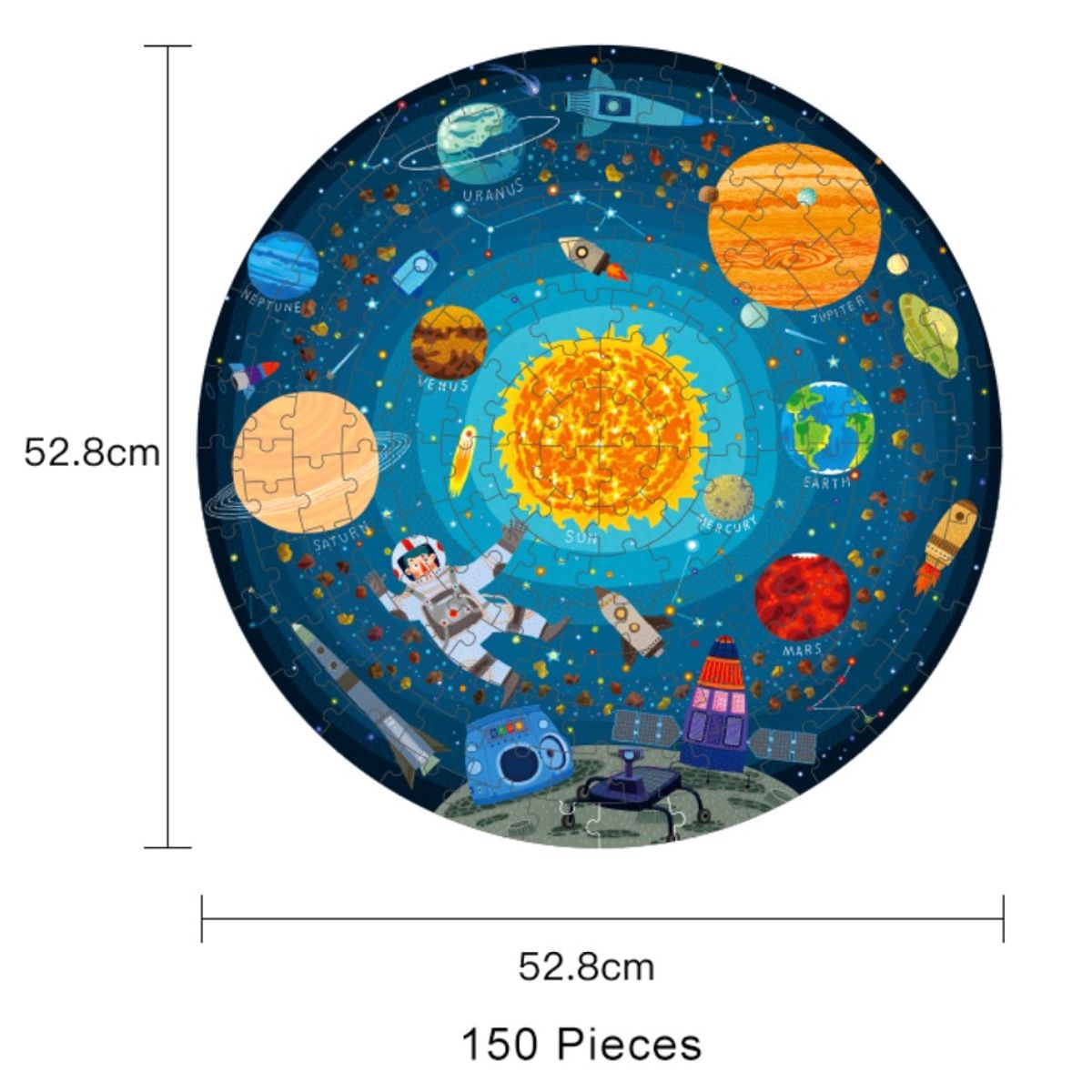 MIDEER - Puzzle Circular Viajando Por El Espacio