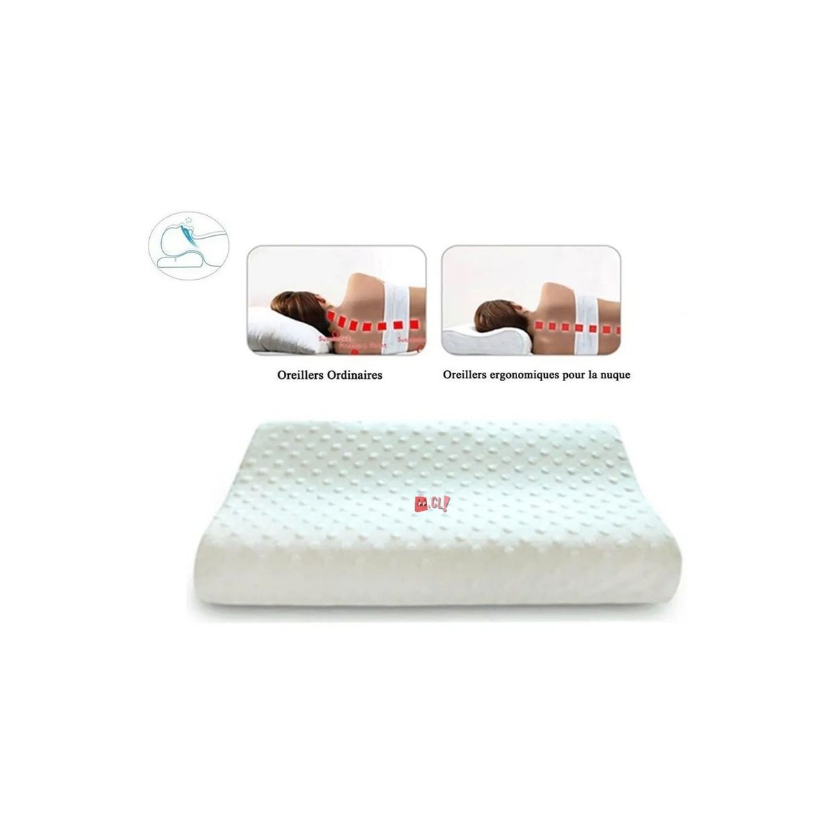 PUNTO STORE - Almohada Viscoelástica Cervical Terapéutica Lavable - Puntostore
