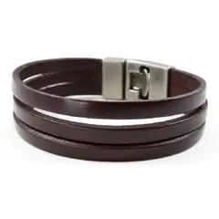 MILLAM - Pulsera De Cuero Hombre Mujer Brazalete Casual