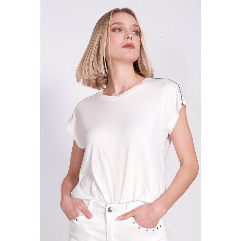 LIOLA - Polera Manga Corta Poliester Crudo