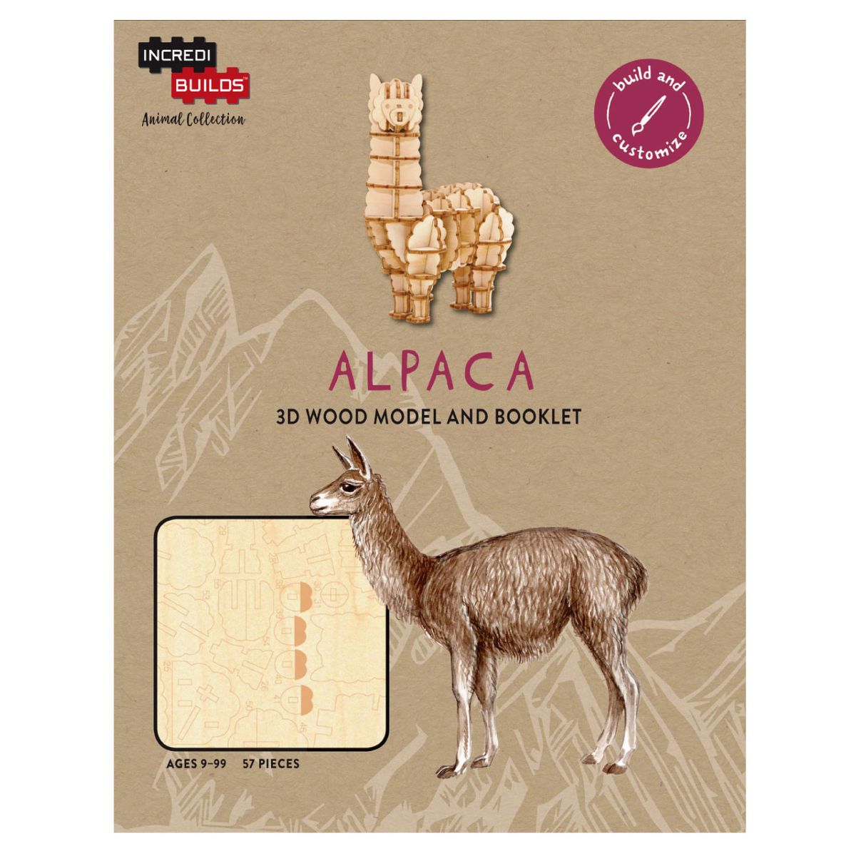 RETAILEXPRESS - Animal Collection Alpaca Modelo Armable En Madera