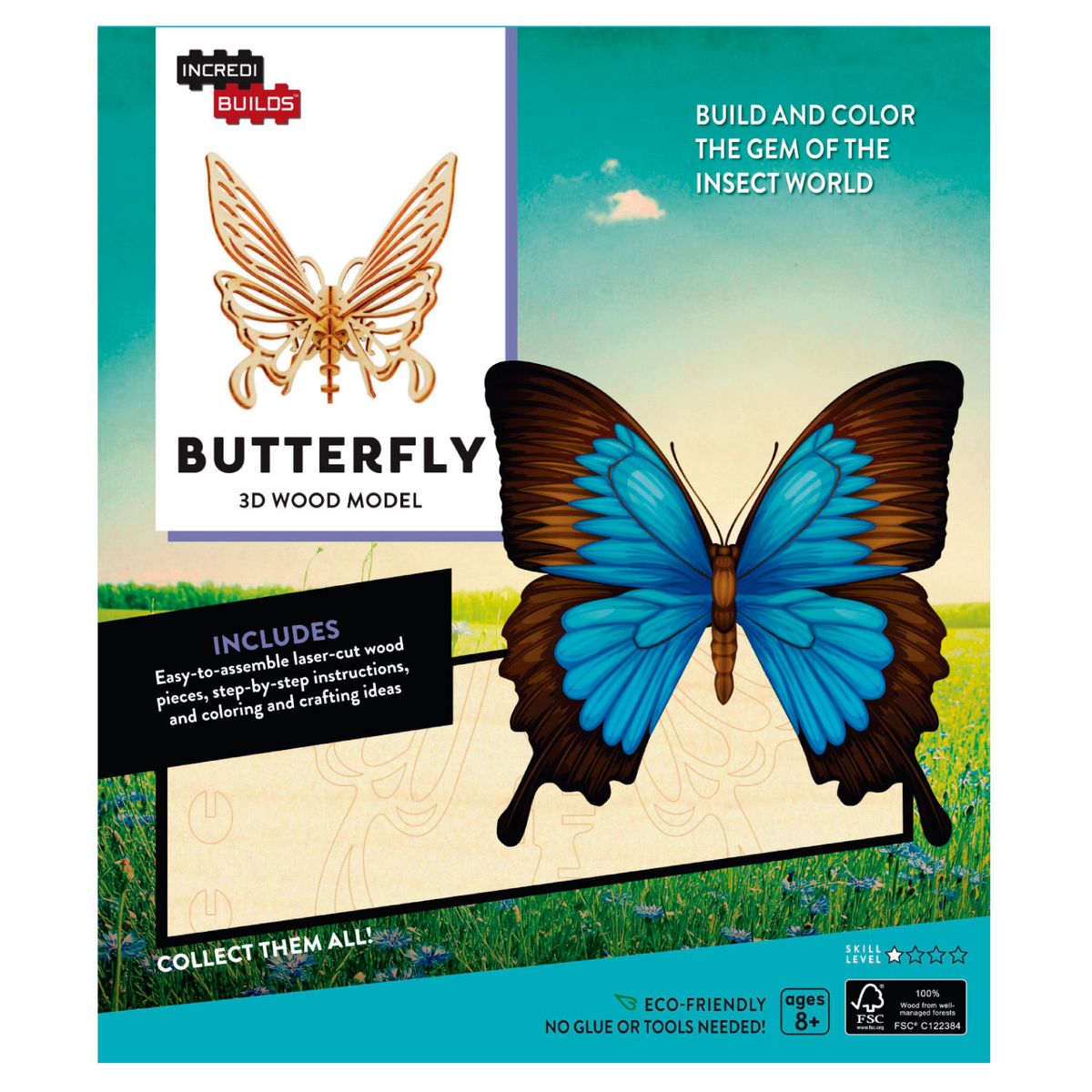 RETAILEXPRESS - Animal Collection Butterfly Mariposa Modelo Armable En Madera