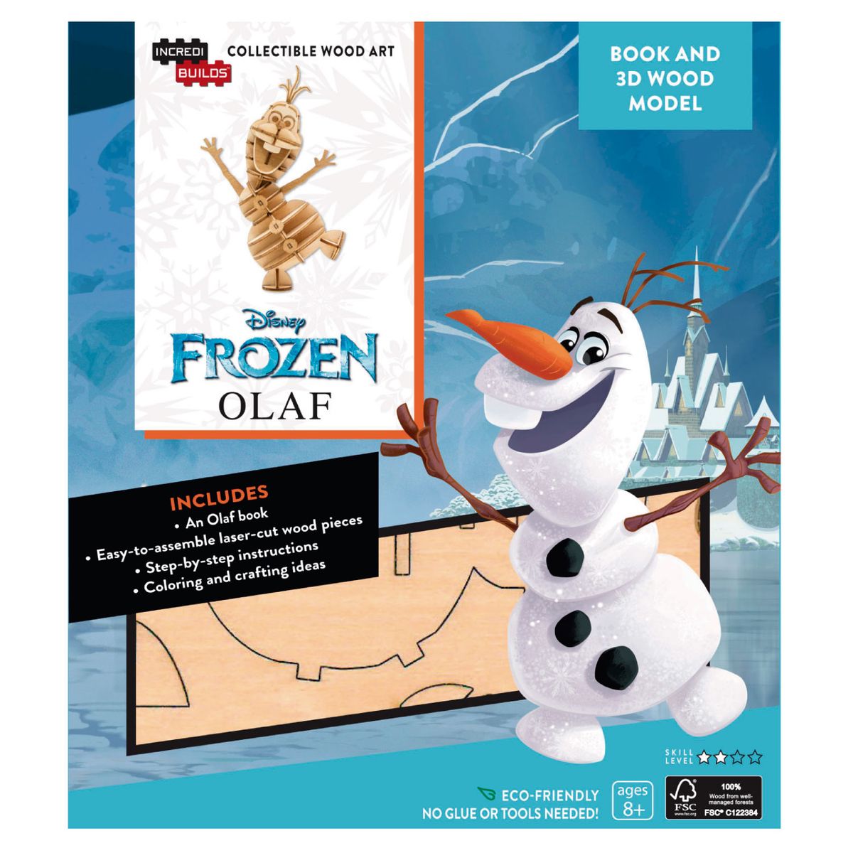 RETAILEXPRESS - Disney Frozen: Olaf - Libro y Modelo Armable En Madera