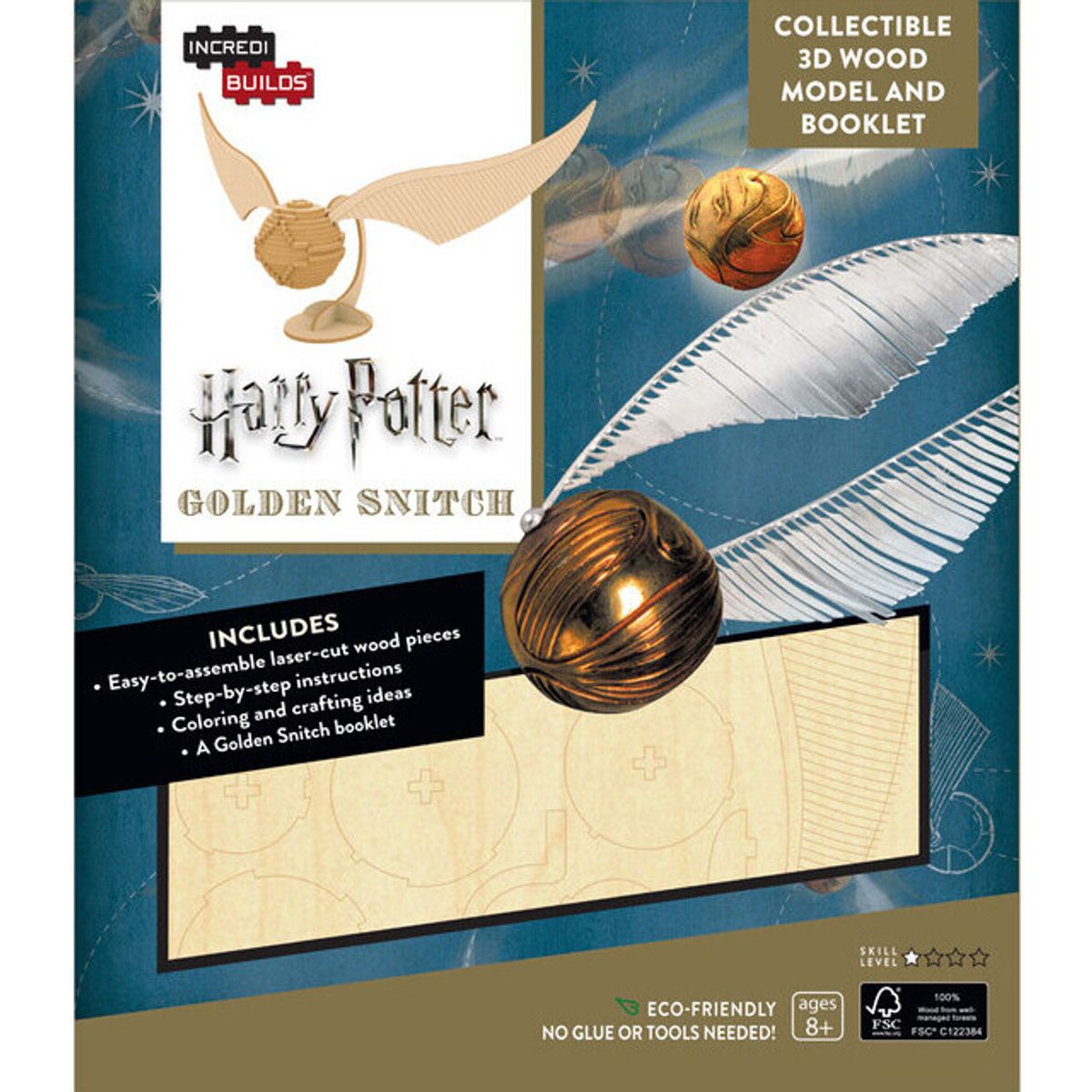 RETAILEXPRESS - Harry Potter Golden Snitch Libro y Modelo Armable En Madera