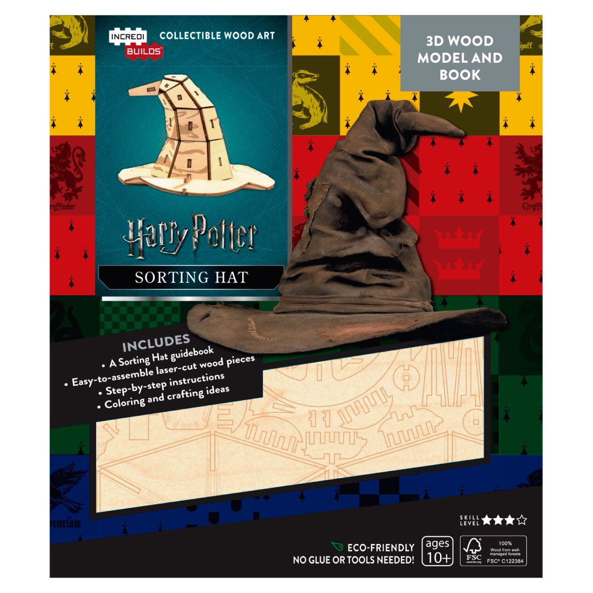 RETAILEXPRESS - Harry Potter Sorting Hat Libro y Modelo Armable En Madera