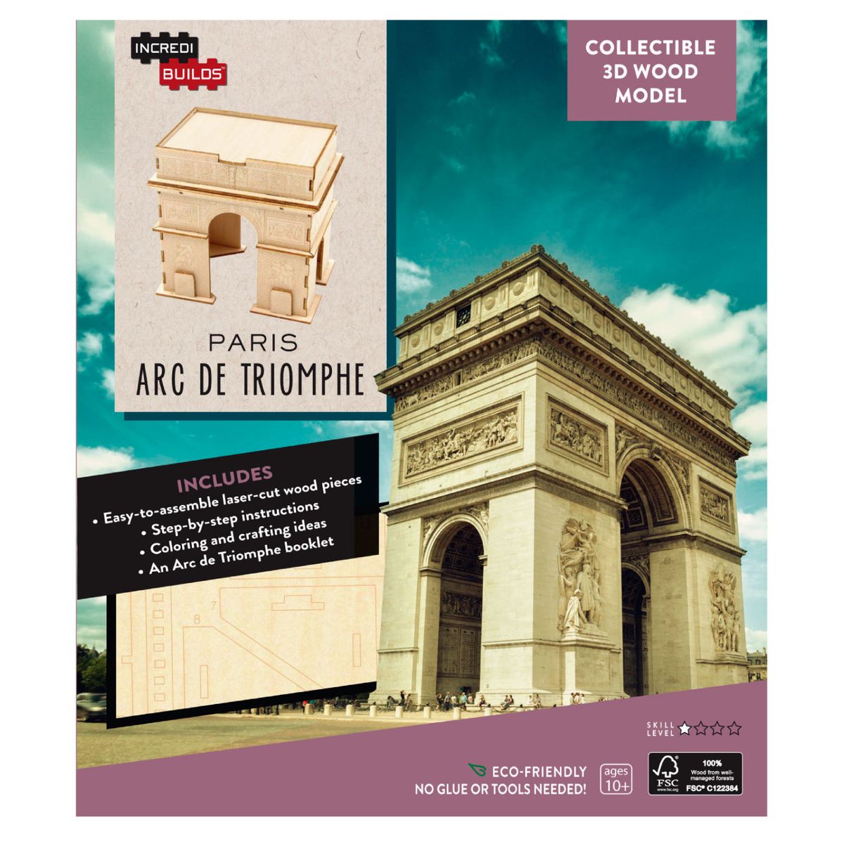 RETAILEXPRESS - Paris: Arc De Triomphe - Libro y Modelo Armable En Madera