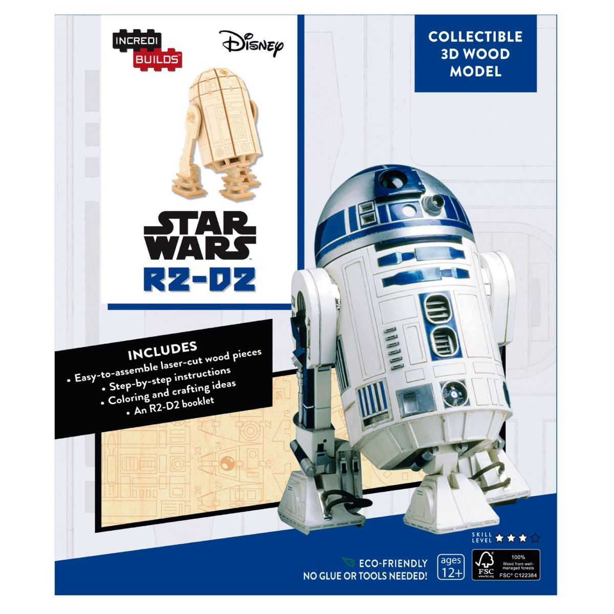 RETAILEXPRESS - Star Wars: R2 - D2 - Libro y Modelo Armable En Madera