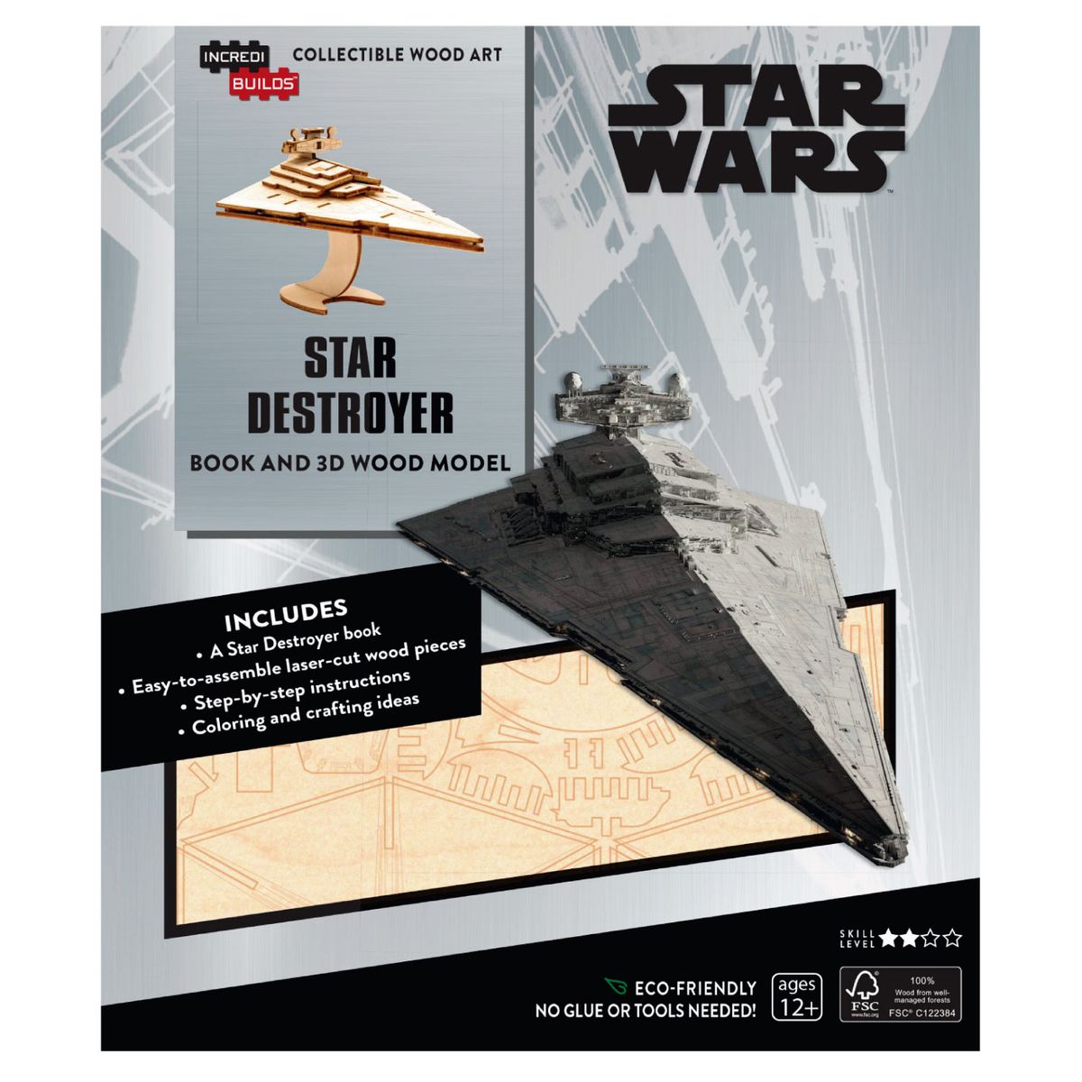 RETAILEXPRESS - Star Wars Star Destroyer Libro y Modelo Armable En Madera