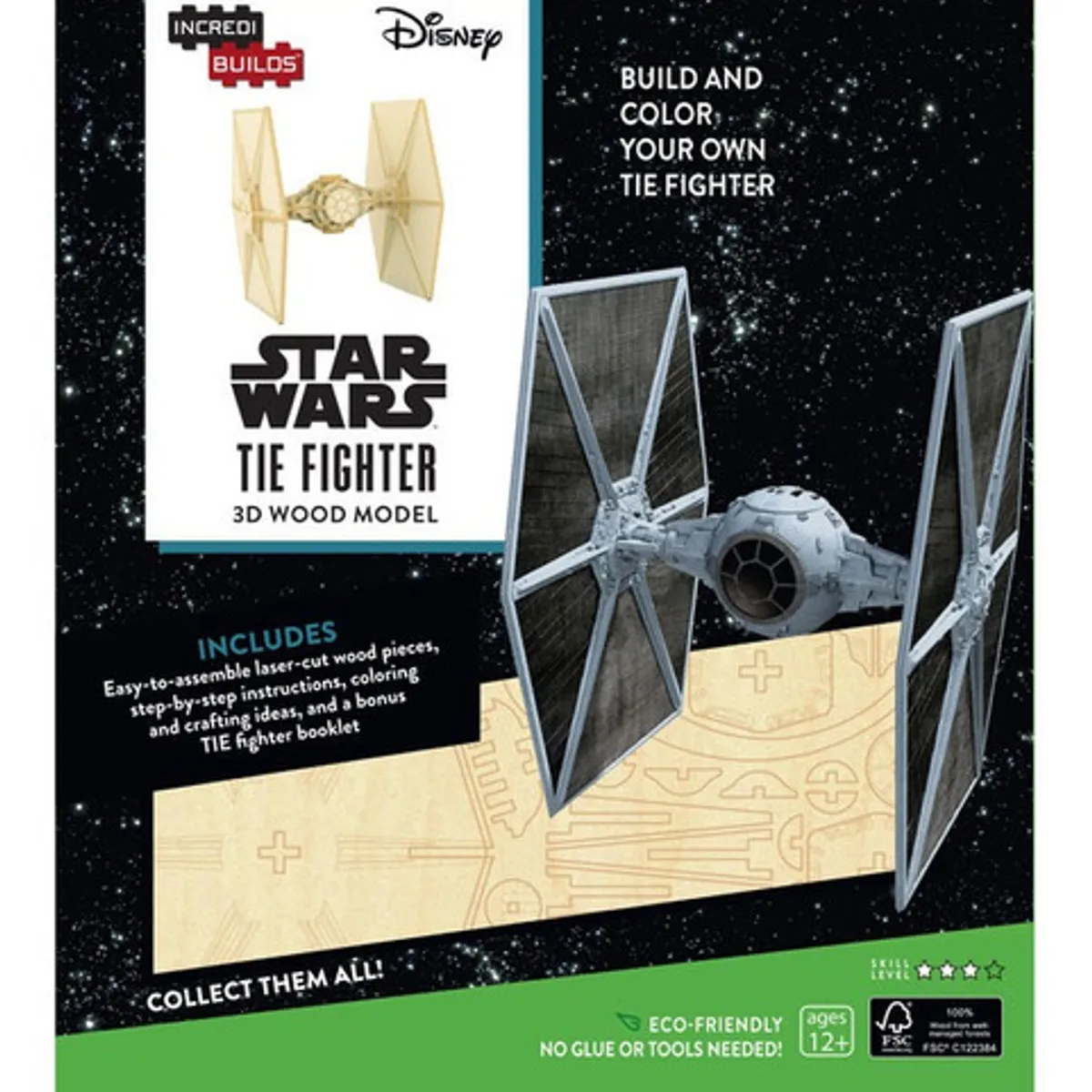 RETAILEXPRESS - Star Wars: Tie Fighter - Libro y Modelo Armable En Madera