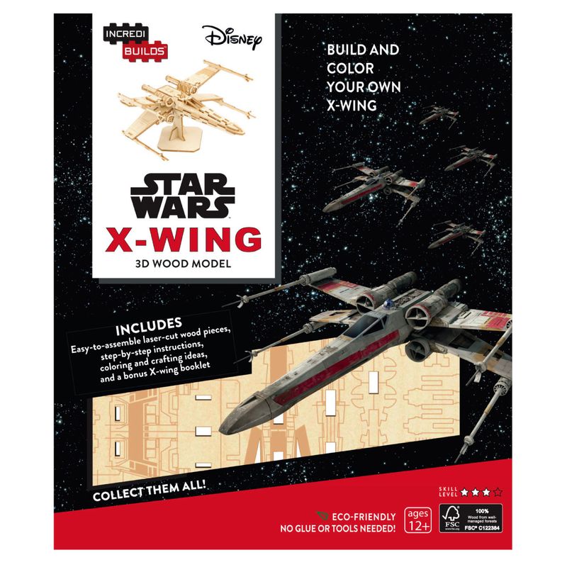 RETAILEXPRESS - Star Wars: X - Wing - Libro y Modelo Armable En Madera