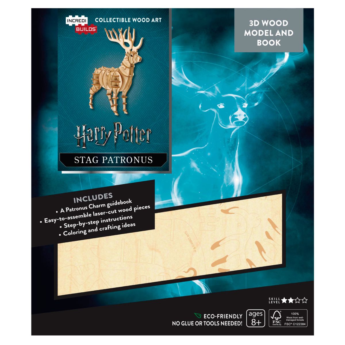 RETAILEXPRESS - Harry Potter Stag Patronus Libro y Modelo Armable En Madera