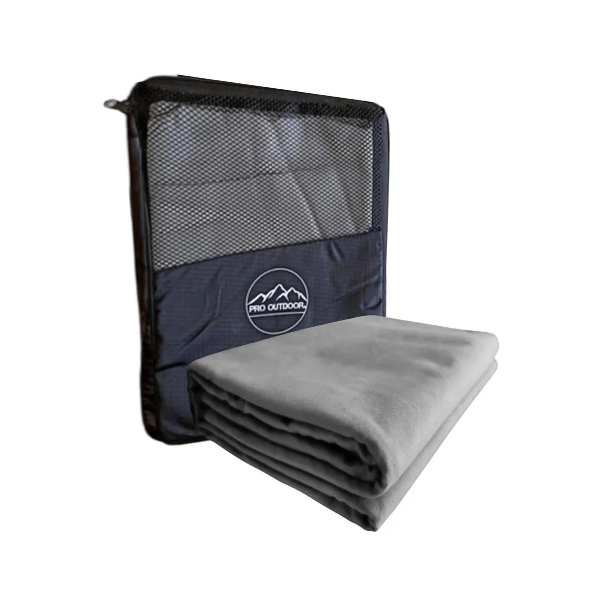 PRO OUTDOOR - TOALLA XL MICROFIBRA SUEDE GRIS