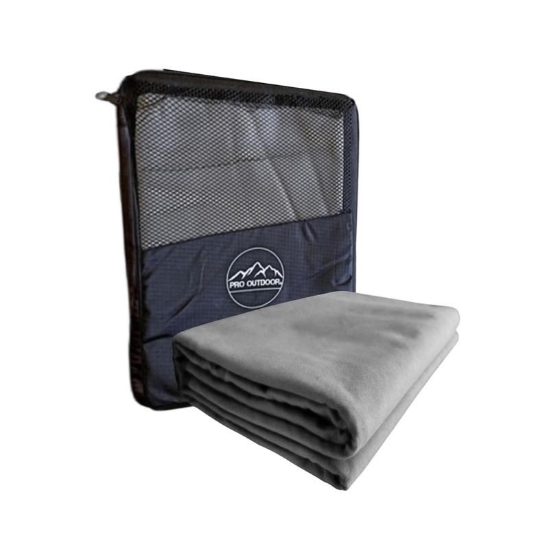 PRO OUTDOOR - TOALLON MICROFIBRA SUEDE GRIS