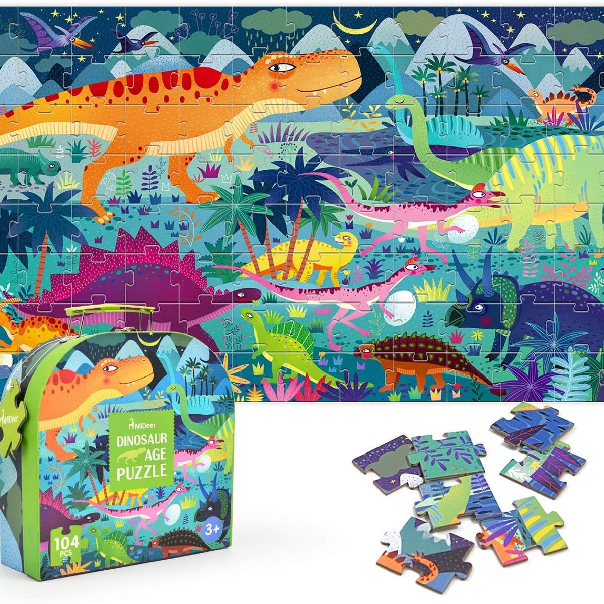 MIDEER - Maleta Puzzle Dinosaurios