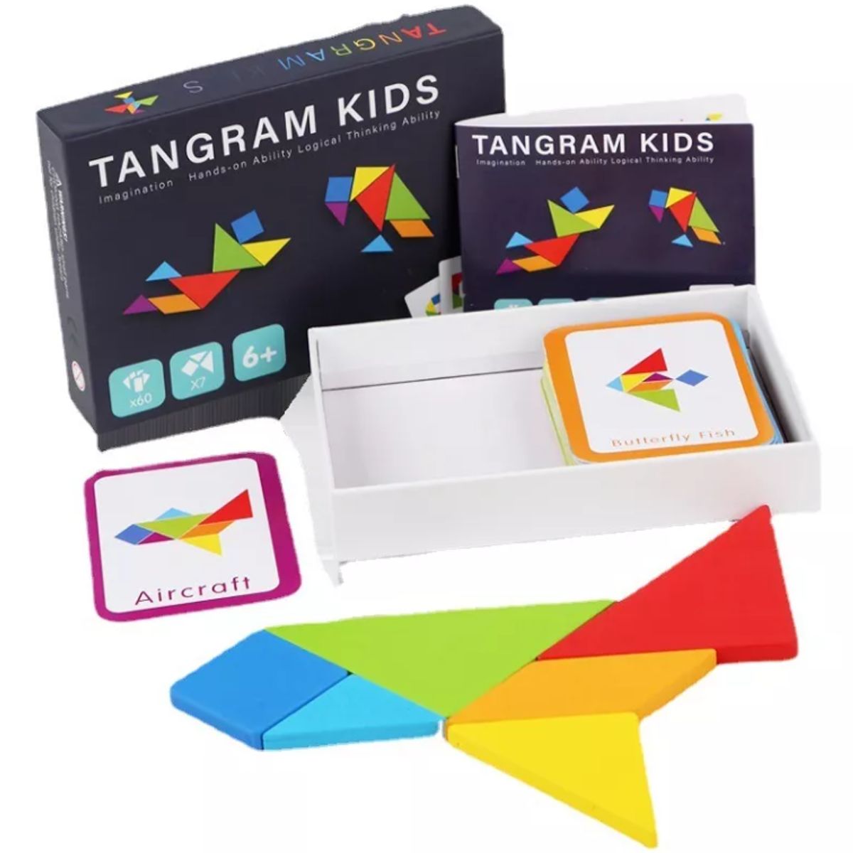 MIDEER - Puzzle Tangram de madera