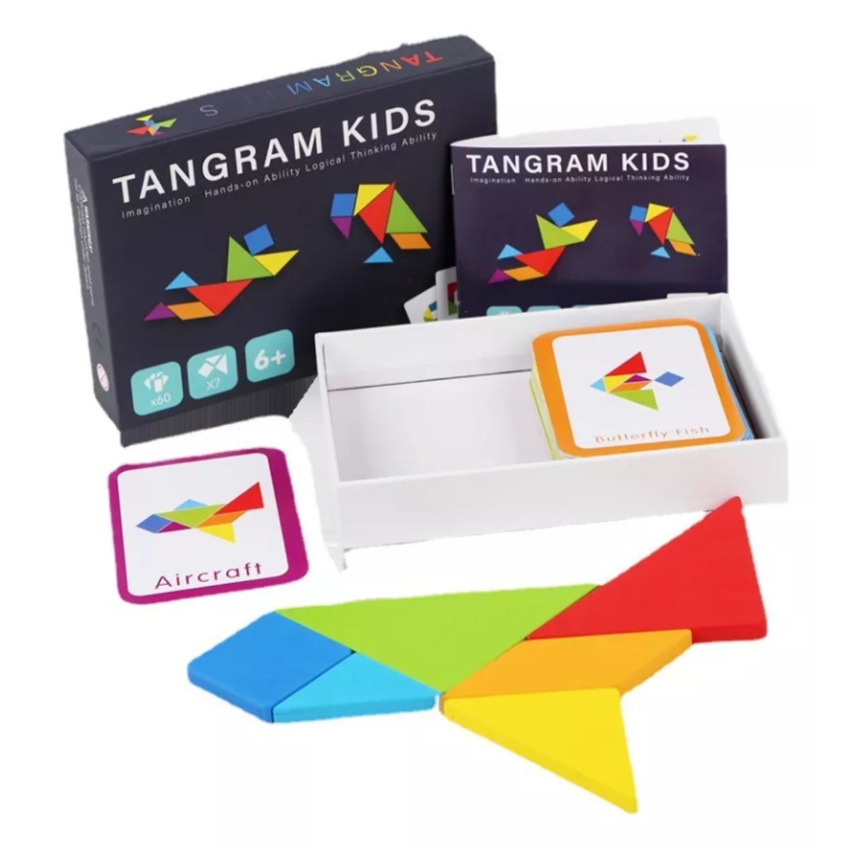 MIDEER - Puzzle Tangram de madera