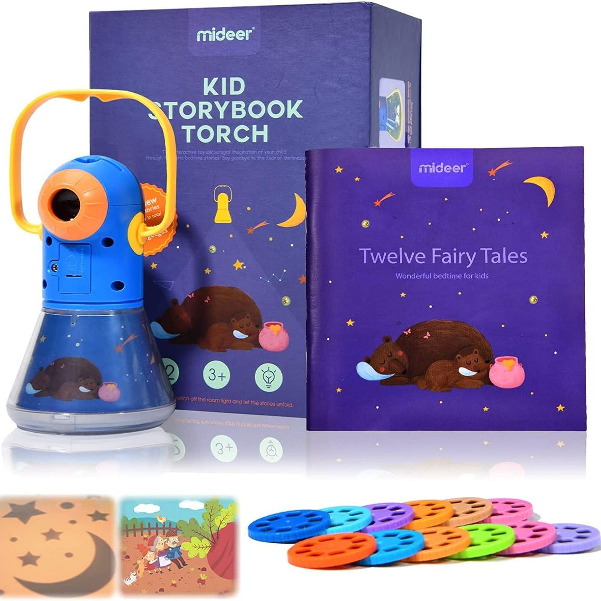 MIDEER - Proyector De Cuentos Y Luz De Noche - 12 Cuentos