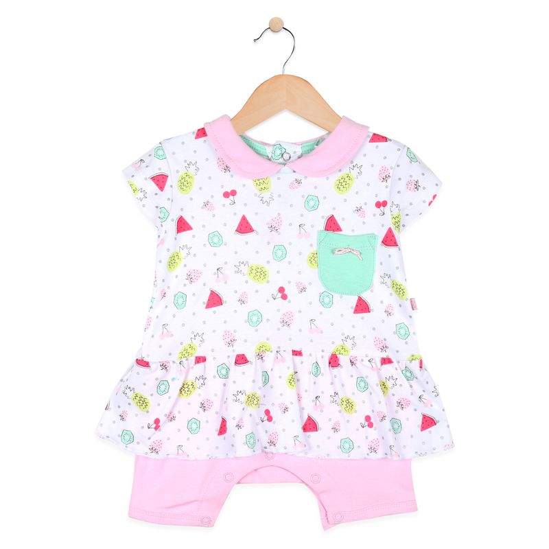 PILLIN - Mameluco Bebe Algodón Verano Niña Rosado PILLIN