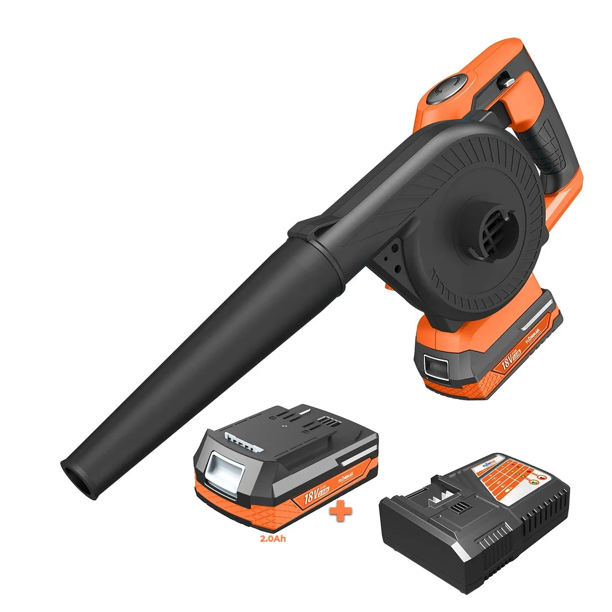 FLOWMAK - Soplador Aspirador 18v Con Batería, Marca Flowmak