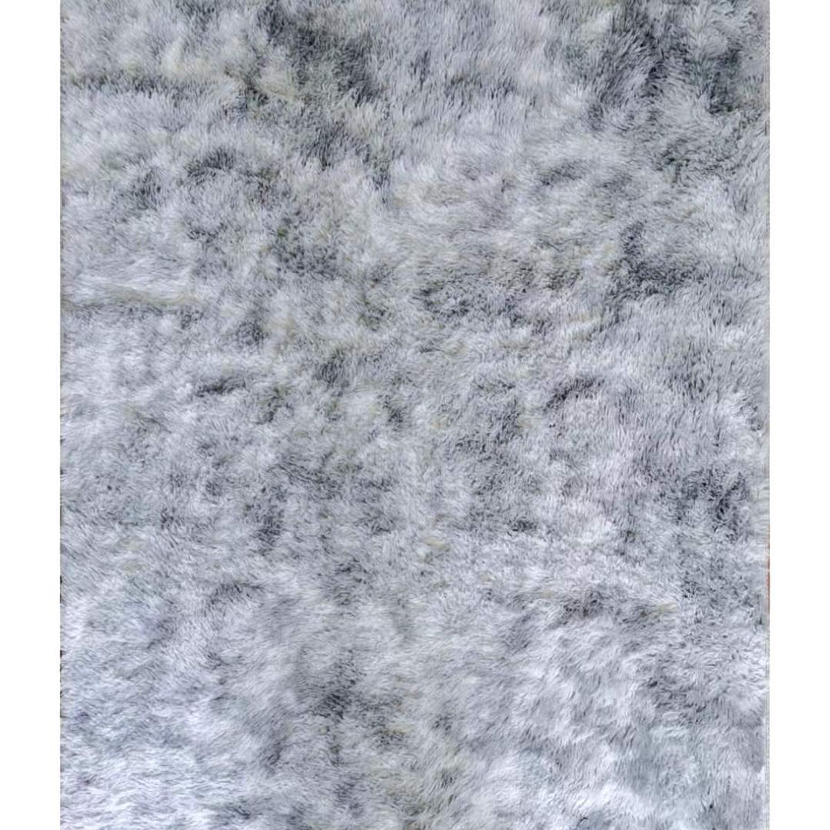 BJ HOGAR - Alfombra Peluda Super Suave 120cmX160cm Gris Claro Jaspeado