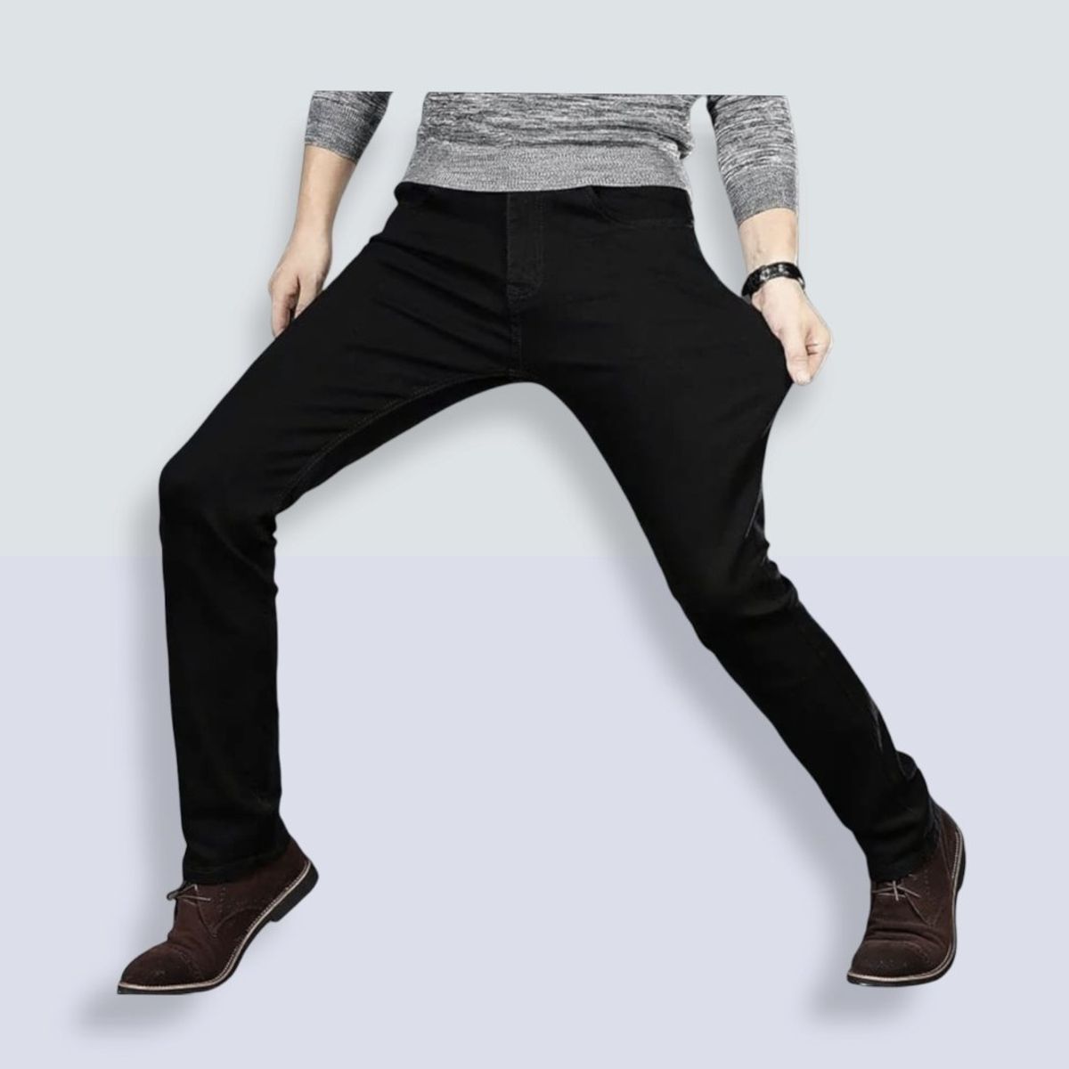 ANDESLAND OUTDOOR APPAREL - Pantalón Ejecutivo Casual Slim Negro Hombre