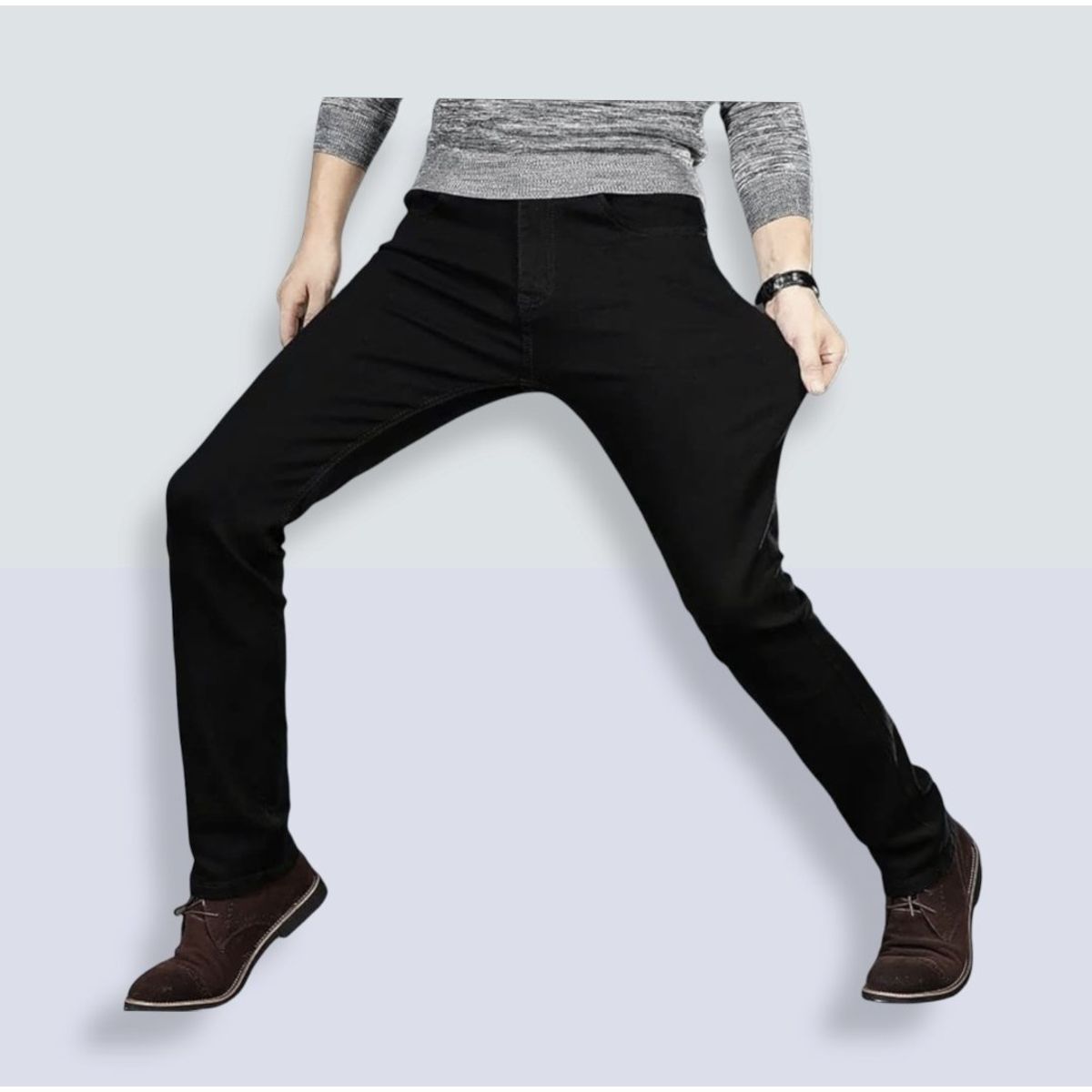 ANDESLAND OUTDOOR APPAREL - Pantalón Ejecutivo Casual Slim Negro Hombre