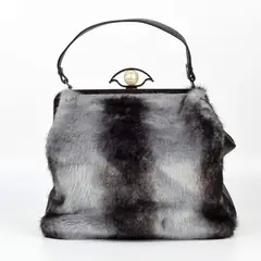 MAILEA - Cartera ecocuero piel cerrojo perla para mujer azul