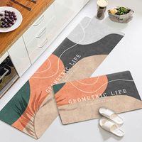 Set 2 Alfombra Cocina Piso Entrada Antideslizante Geometric Life