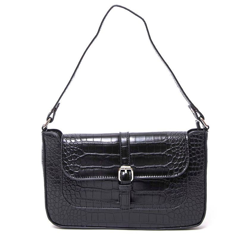 MAILEA - Cartera ecocuero chica full coco para mujer negro