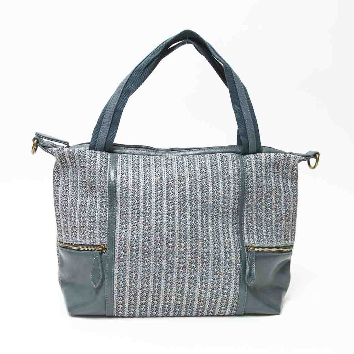 MAILEA - Cartera ecocuero esquineras para mujer petroleo